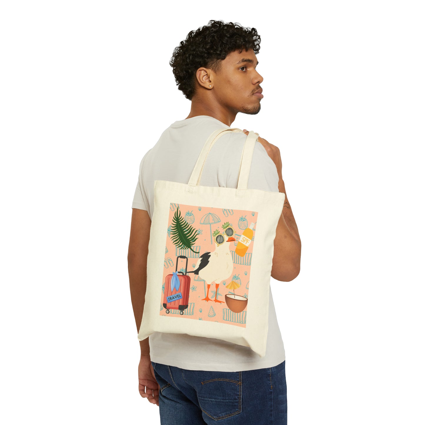 Cotton Canvas Tote Bag Hello Sunshine