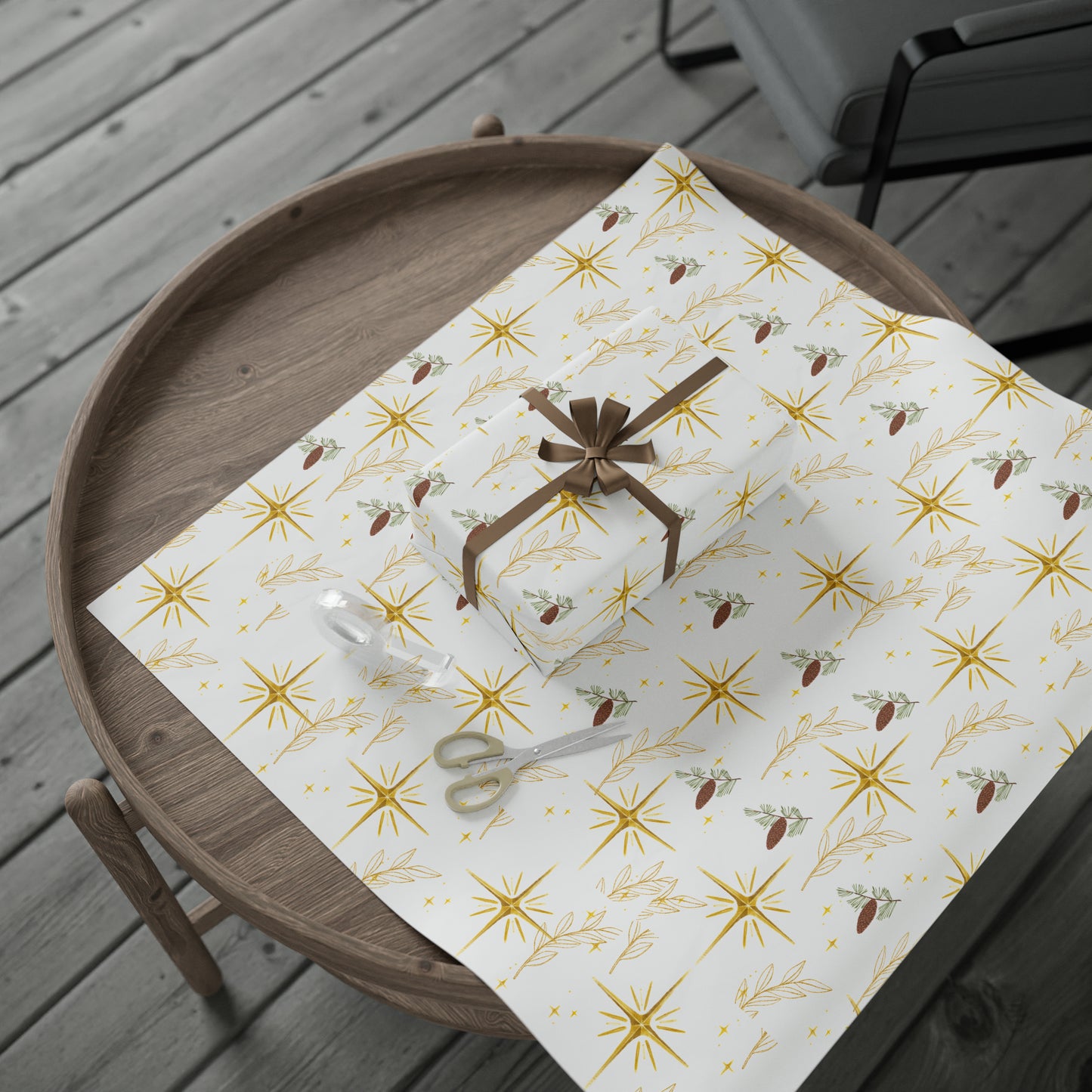 Starry Star Acorn Wrapping Paper