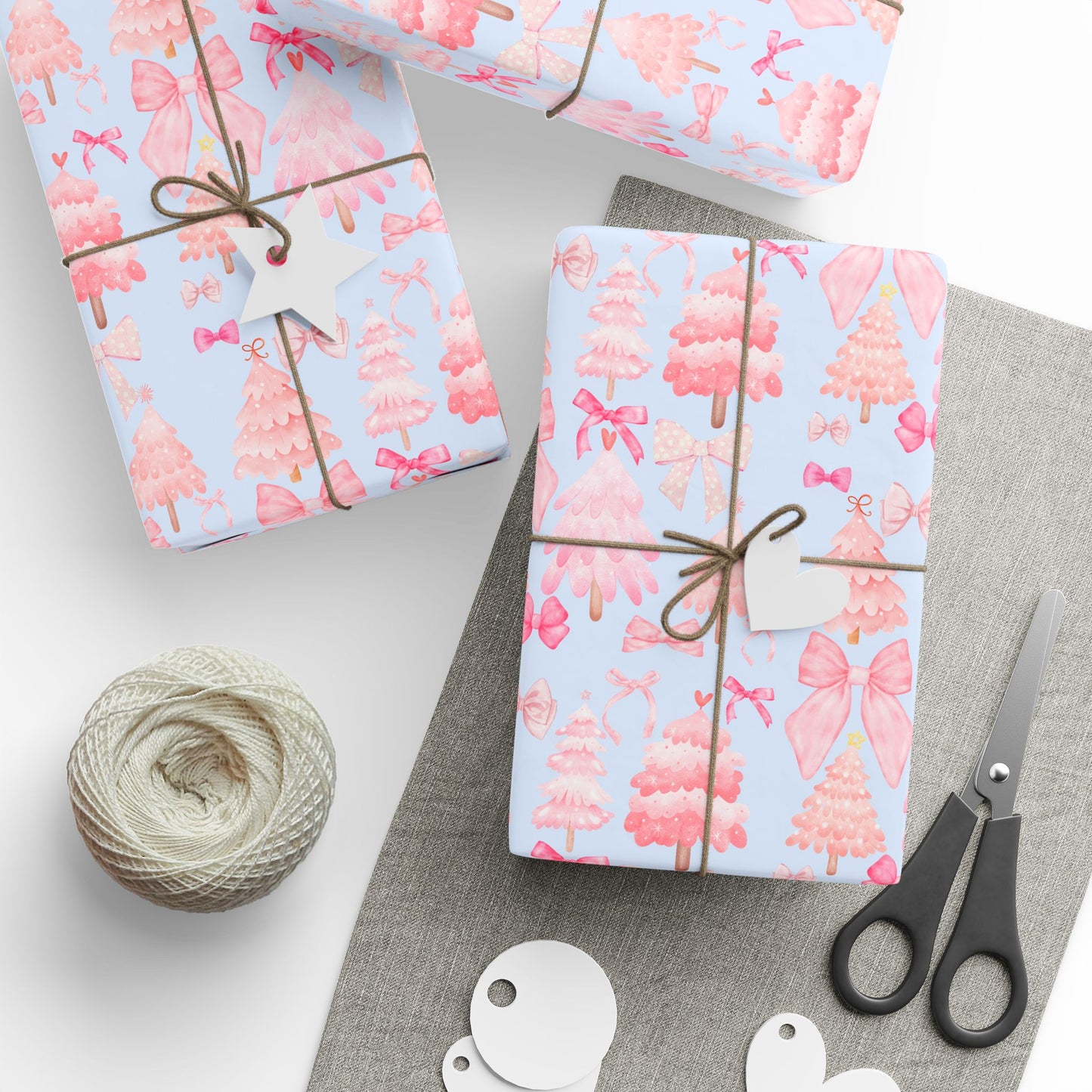 Sugarplum Pink Blue Wrapping Papers