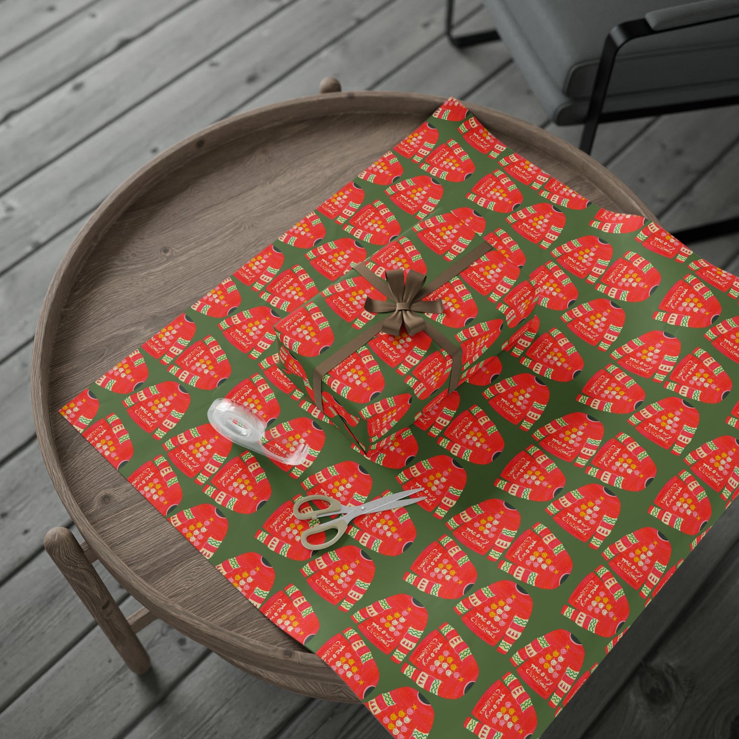 Cat Christmas jumper Wrapping Papers