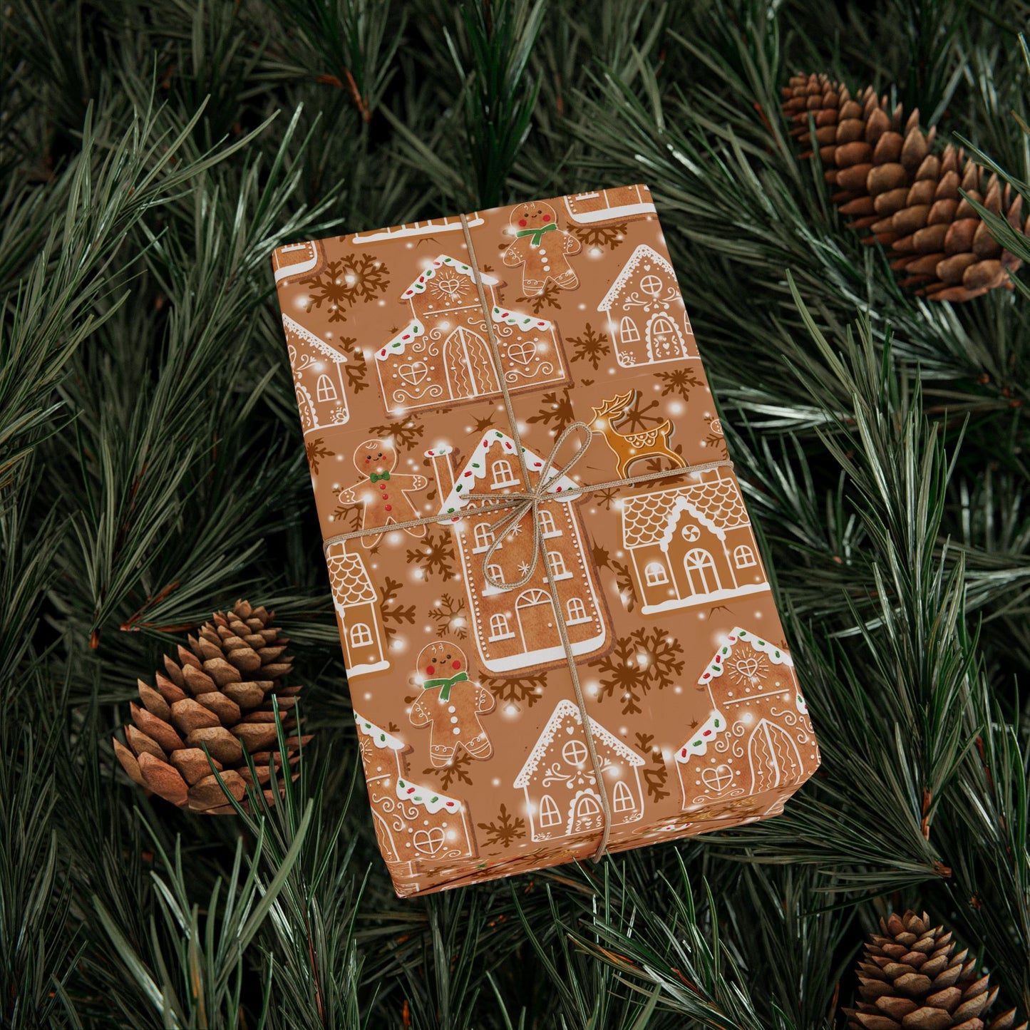 Gingerbread village wrapping paper