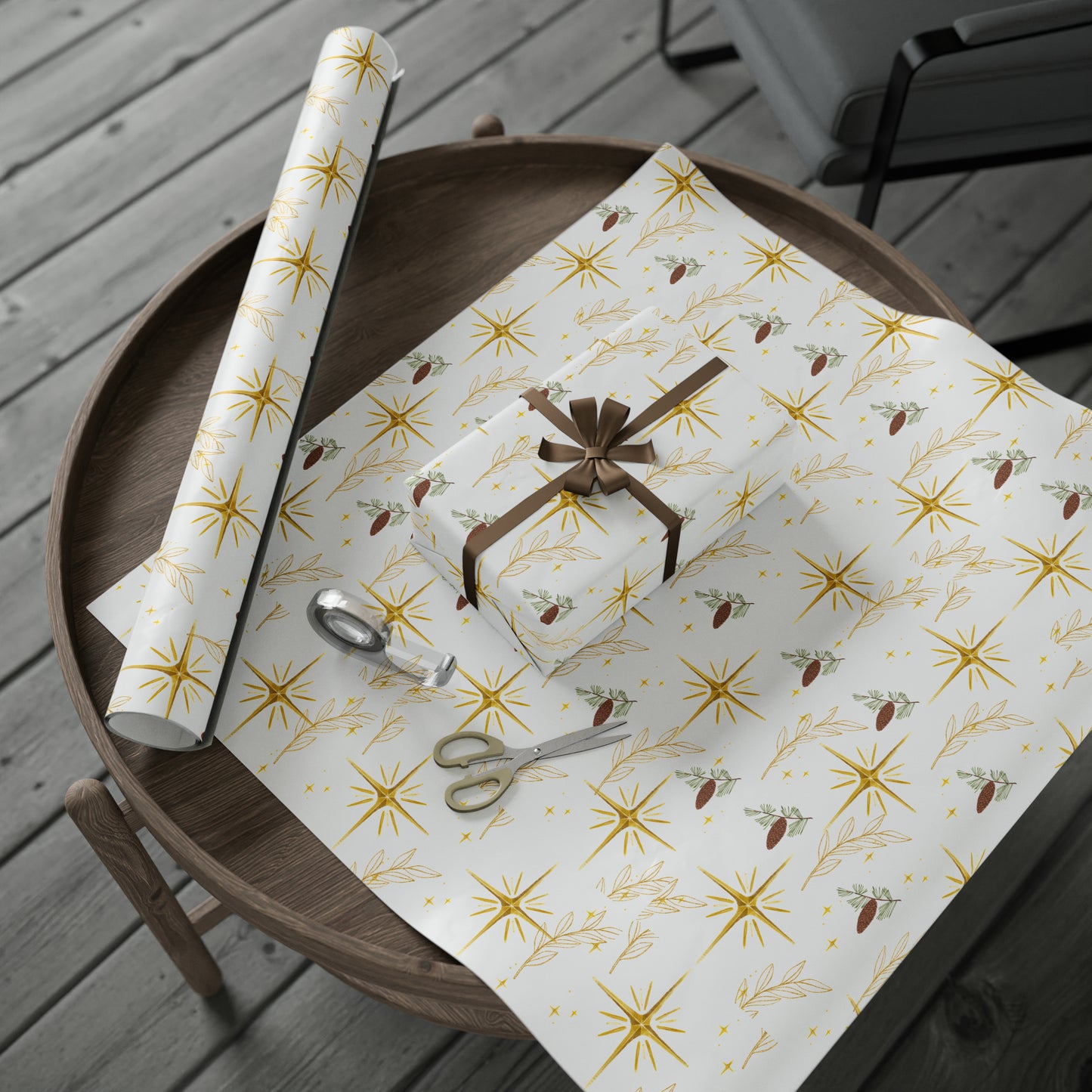 Starry Star Acorn Wrapping Paper