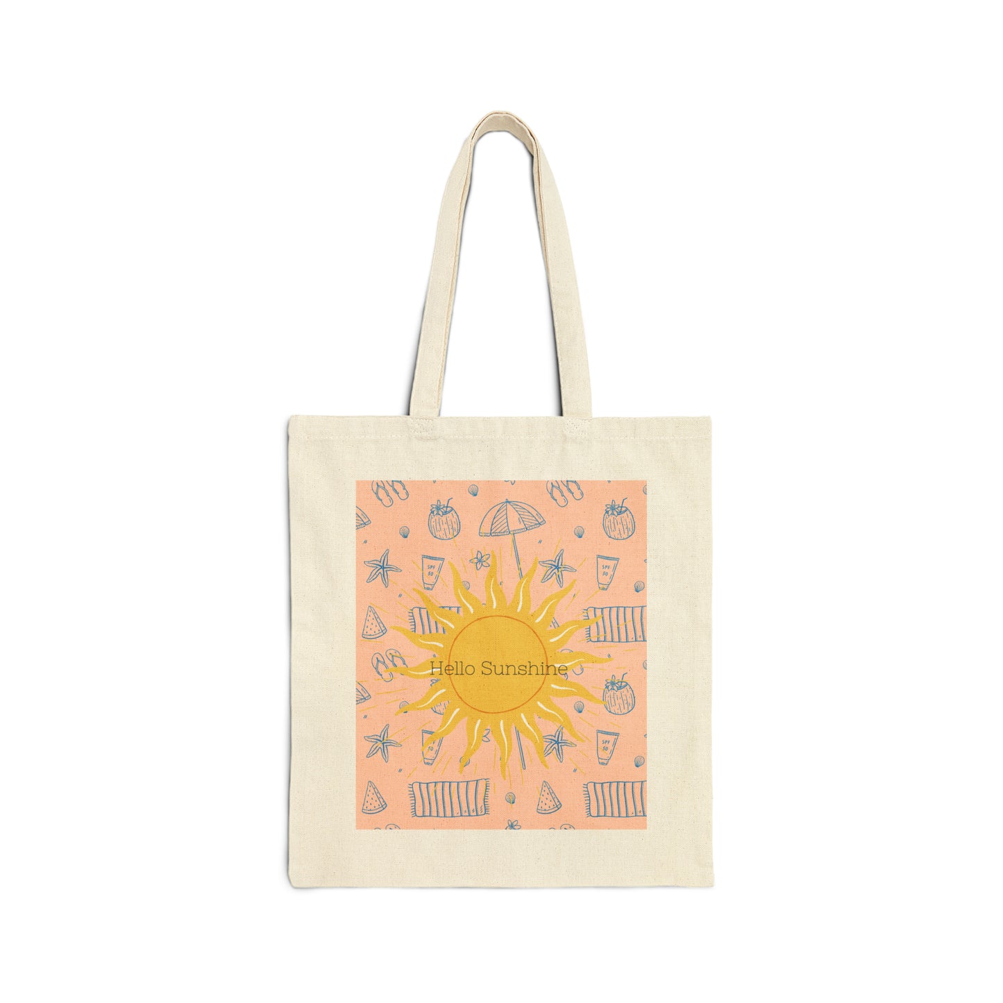 Cotton Canvas Tote Bag Hello Sunshine