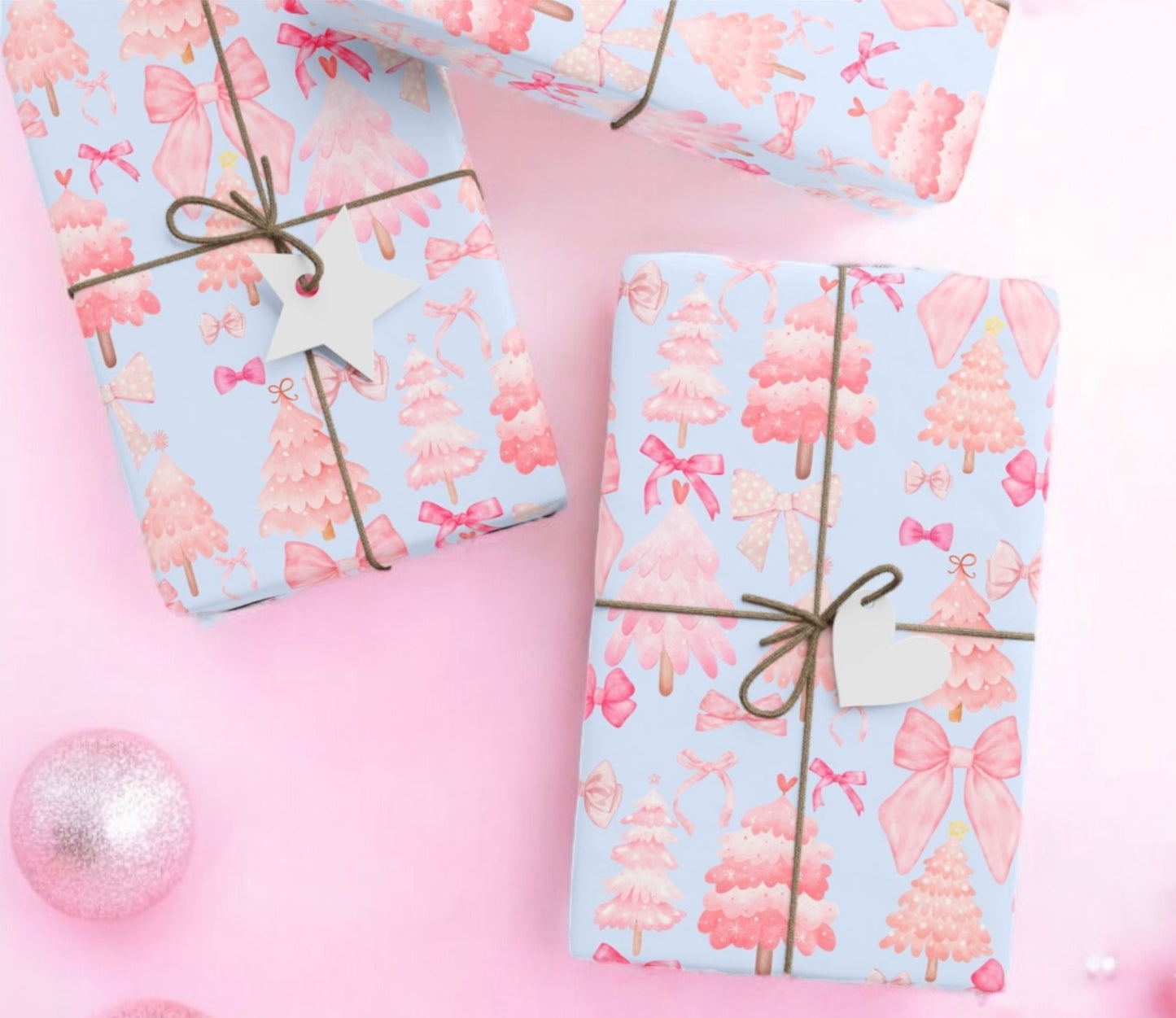 Sugarplum Pink Blue Wrapping Papers