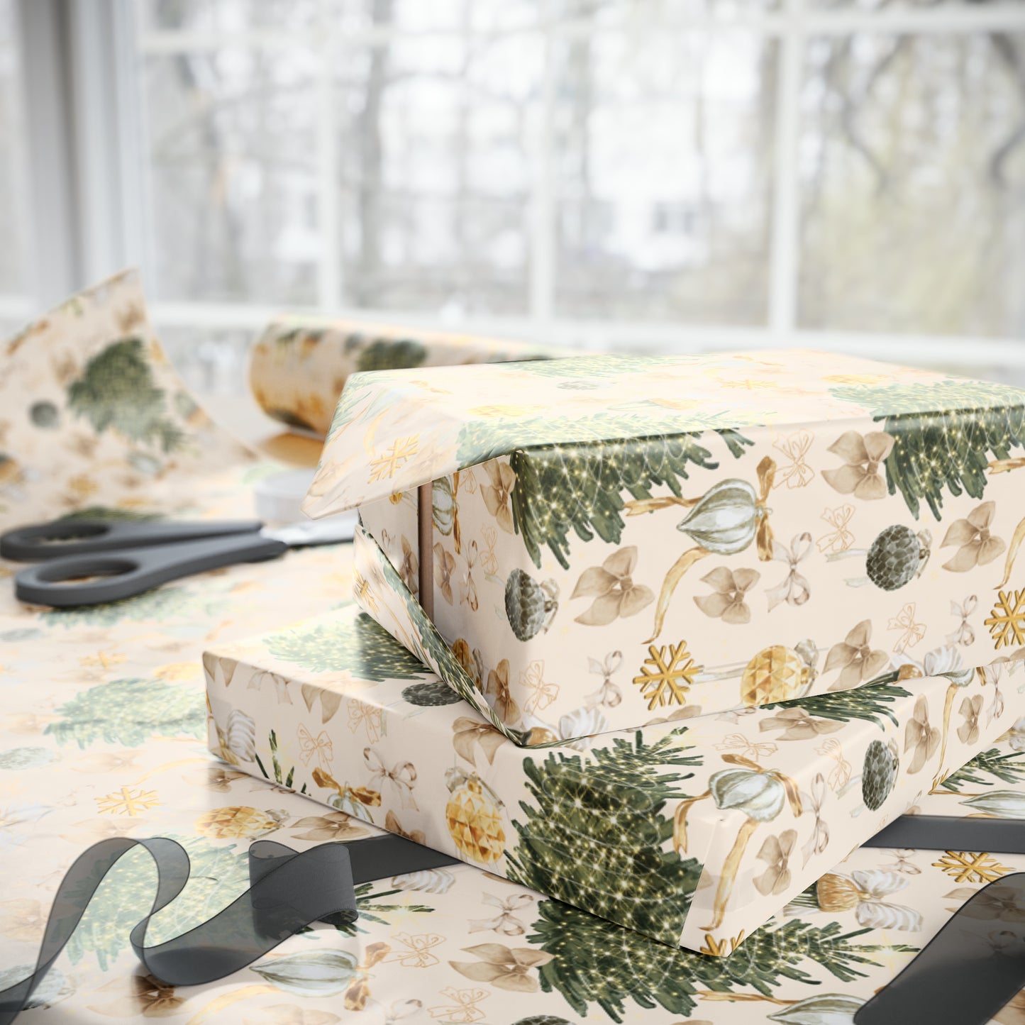 Golden Christmas Wrapping Papers