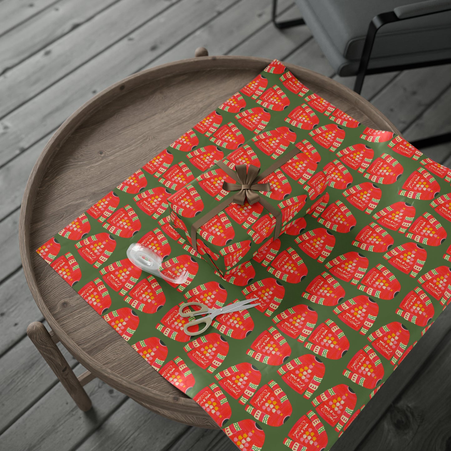 Cat Christmas jumper Wrapping Papers