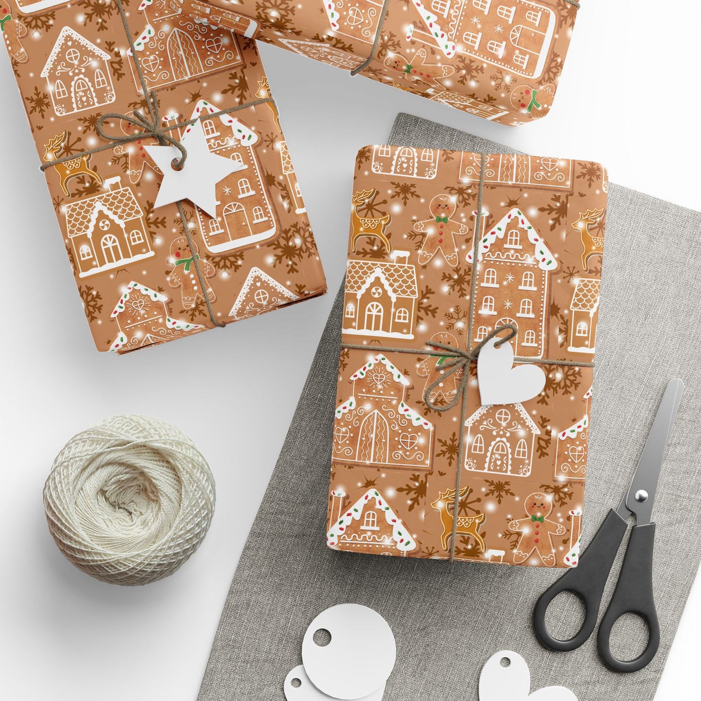 Gingerbread village wrapping paper